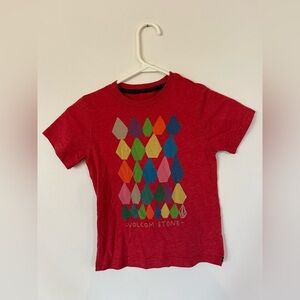 Boys Red Volcom Graphic T-shirt Size 4